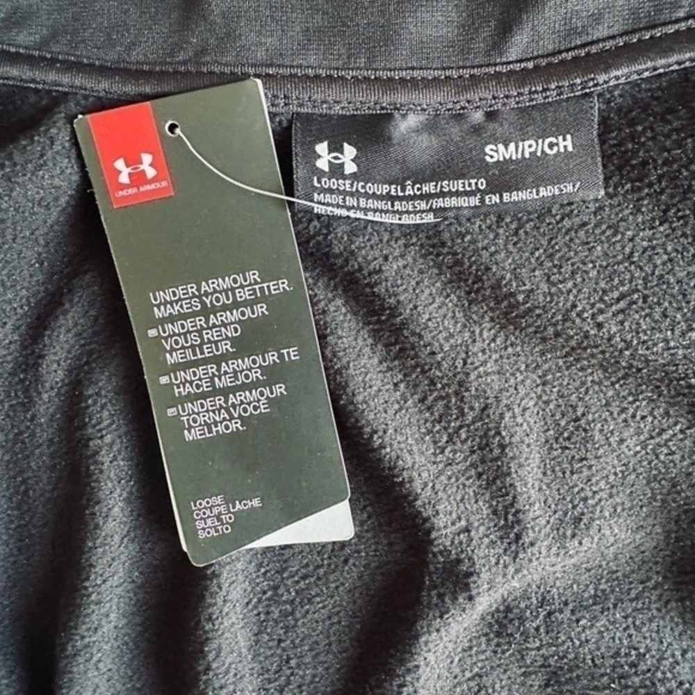 Under Armour Mens Micro Fleece Jacket S Full Zip Athletic Sweatshirt Logo NEW - Picture 8 of 9
